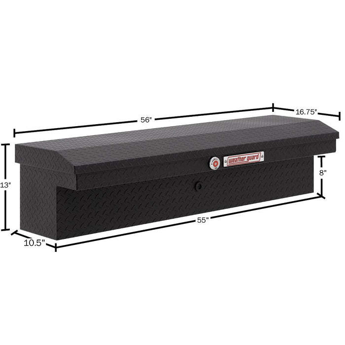 Weather Guard Aluminum Lo-Side 56” Low Profile Tool Box, Textured Matte Black, 56" x 17" x 13", 4 CU FT - 178-52-04