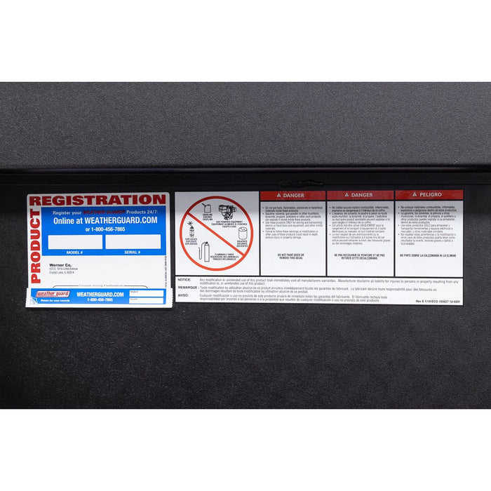 Weather Guard Aluminum Lo-Side 56” Low Profile Tool Box, Textured Matte Black, 56" x 17" x 13", 4 CU FT - 178-52-04