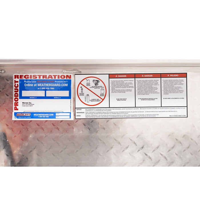 Weather Guard Aluminum Lo-Side 41” Low Profile Tool Box, Clear, 41" x 17" x 13", 3 CU FT - 180-0-04
