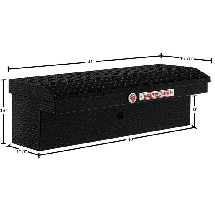 Weather Guard Aluminum Lo-Side 41” Low Profile Tool Box, Gloss Black, 41" x 17" x 13", 3 CU FT - 180-5-04