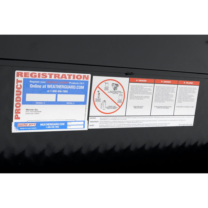 Weather Guard Aluminum Lo-Side 41” Standard Tool Box , Gloss Black, 41" x 17" x 13", 3 CU FT - 184-5-04