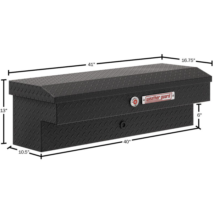 Weather Guard Aluminum Lo-Side 41” Standard Tool Box , Textured Matte Black, 41" x 17" x 13", 3 CU FT - 184-52-04
