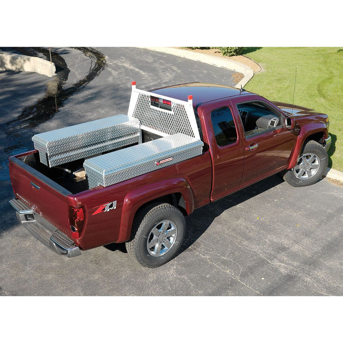 Weather Guard Steel Protect-A-Rail Heavy Duty Mesh Headache Rack, White - 1906-3-02
