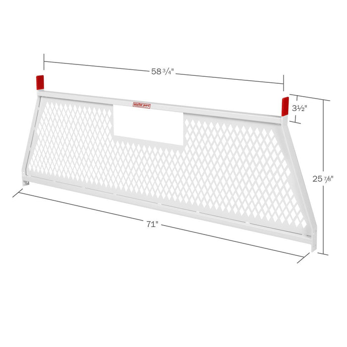 Weather Guard Steel Protect-A-Rail Heavy Duty Mesh Headache Rack, White - 1906-3-02