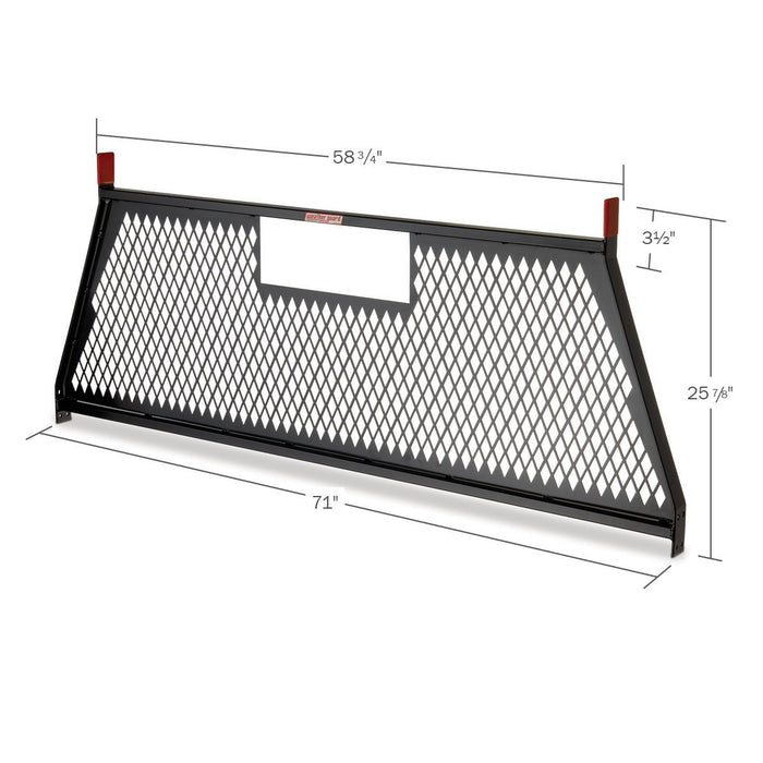 Weather Guard Steel Protect-A-Rail Heavy Duty Mesh Headache Rack, Black - 1906-5-02