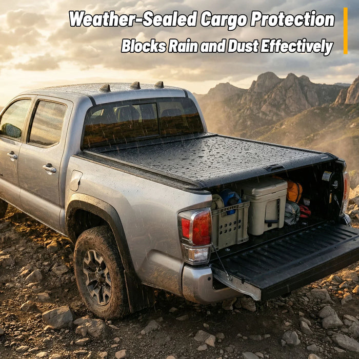 OPENROAD Manual Retractable Tonneau Cover For 2016-2023 Toyota Tacoma 5'1" Bed