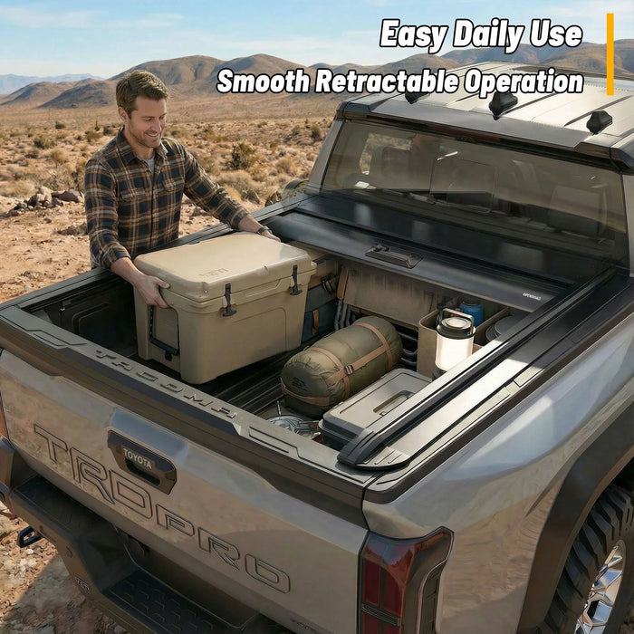 OPENROAD Manual Retractable Tonneau Cover For 2007-2026 Toyota Tundra 5'7" Bed - PP2PL130018