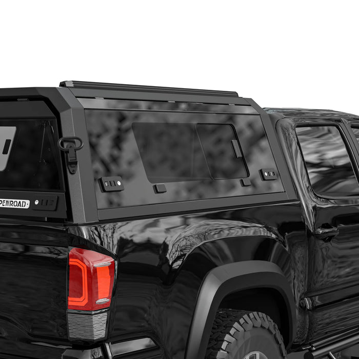 OPENROAD Sliding Glass Side Truck Cap For 2016-2023 Toyota Tacoma 5'1" Bed - PP2PL330029