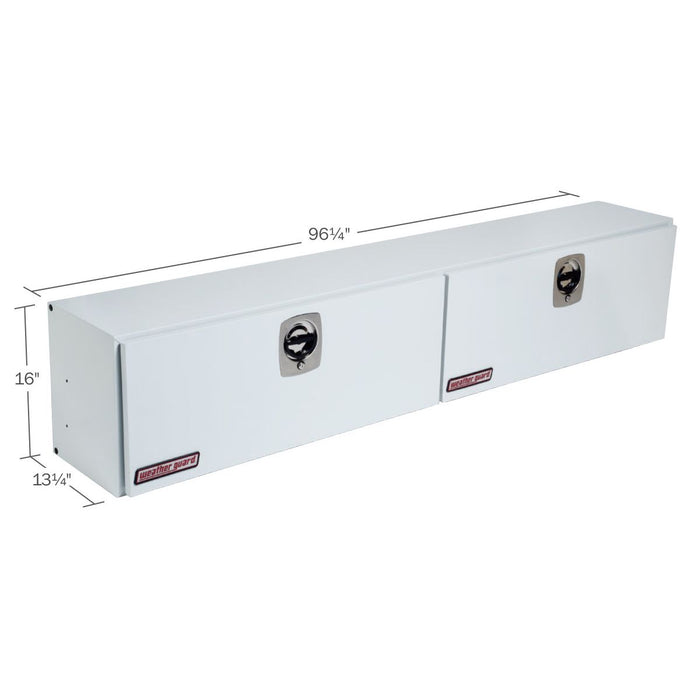 Weather Guard Steel Hi-Side Tool Box, White, 96.25" x 13.25" x 16", 11.8 CU FT - 296-3-02