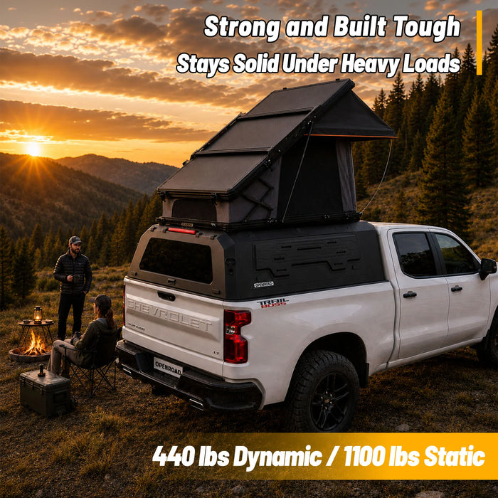 OPENROAD Aluminum Side Truck Cap For 2019-2026 Chevy Silverado 1500  6'4" Bed - PP2PL330027