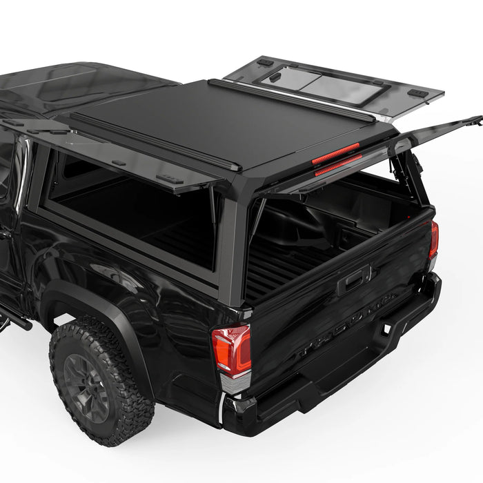 OPENROAD Sliding Glass Side Truck Cap For 2016-2023 Toyota Tacoma 5'1" Bed - PP2PL330029