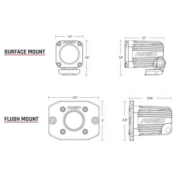 Rigid Industries Flood Light Surface Mount Black Ignite - 20521