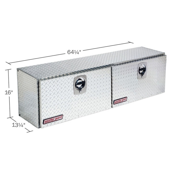 Weather Guard Aluminum Hi-Side Tool Box, Clear, 64.25" x 13.25" x 16", 7.9 CU FT - 364-0-02