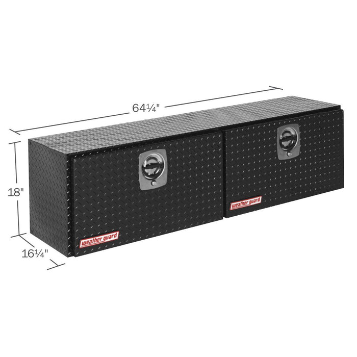 Weather Guard Aluminum Super Hi-Side Tool Box, Gloss Black, 64.25" x 16.25" x 18", 10.8 CU FT - 365-5-02