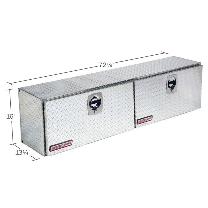 Weather Guard Aluminum Hi-Side Tool Box, Clear, 72.25" x 13.25" x 16", 8.9 CU FT - 372-0-02