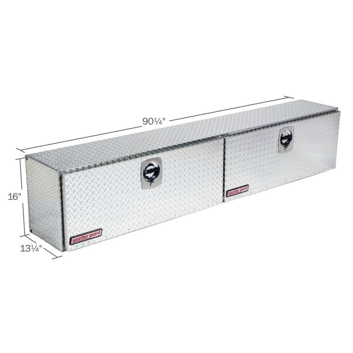 Weather Guard Aluminum Hi-Side Tool Box, Clear, 90.25" x 13.25" x 16", 11.1 CU FT - 390-0-02