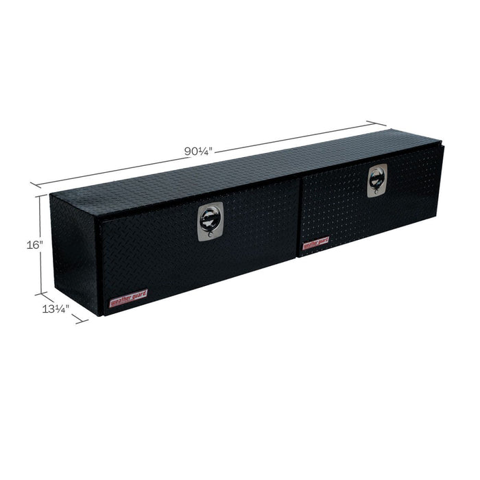 Weather Guard Aluminum Hi-Side Tool Box, Gloss Black, 90.25" x 13.25" x 16", 11.1 CU FT - 390-5-02