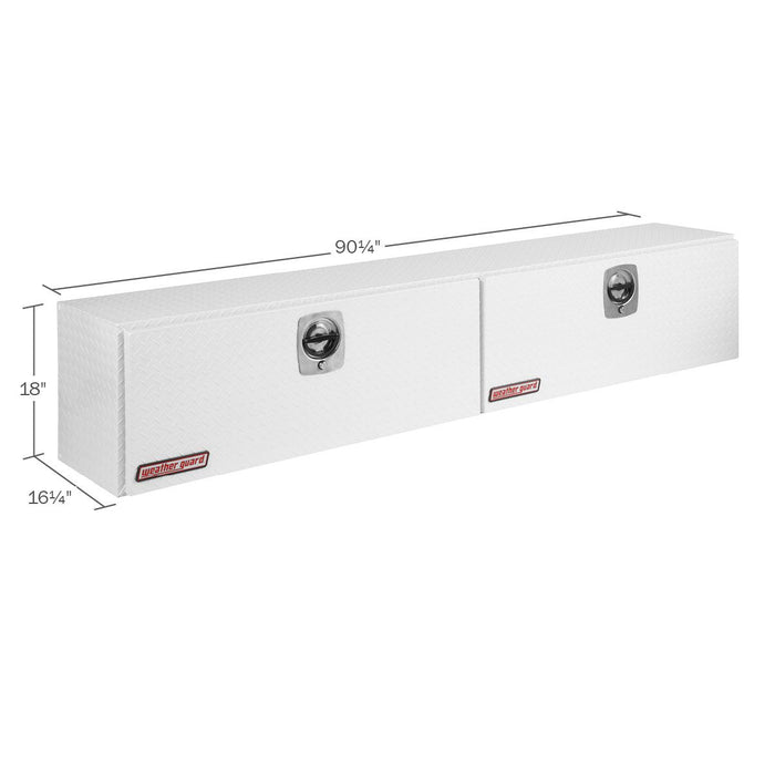 Weather Guard Aluminum Super Hi-Side Tool Box, White, 90.25" x 16.25" x 18", 15.2 CU FT - 391-3-02