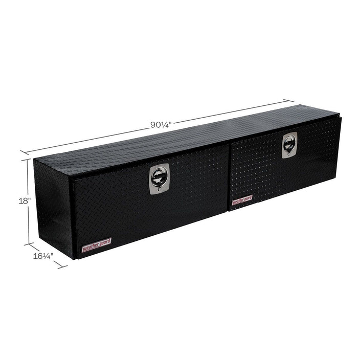 Weather Guard Aluminum Super Hi-Side Tool Box, Gloss Black, 90.25" x 16.25" x 18", 15.2 CU FT - 391-5-02