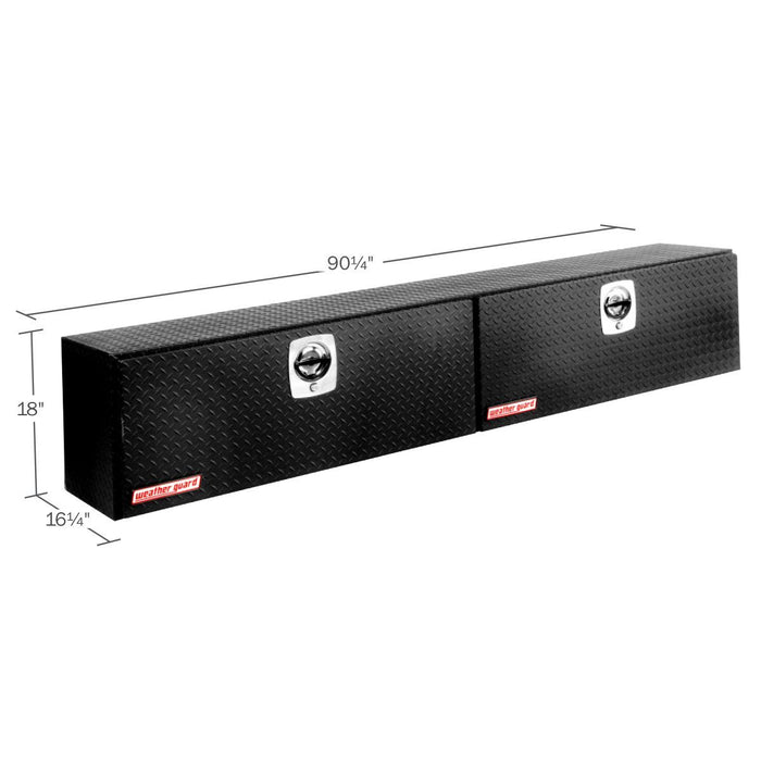 Weather Guard Aluminum Super Hi-Side Tool Box, Textured Matte Black, 90.25" x 16.25" x 18", 15.2 CU FT - 391-52-02
