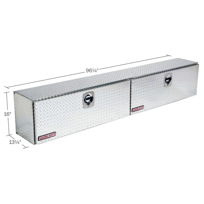 Weather Guard Aluminum Hi-Side Tool Box, Clear, 96.25" x 13.25" x 16", 11.8 CU FT - 396-0-02