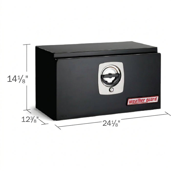 Weather Guard Steel 24" Compact Underbed Box, Gloss Black, 24.13" x 12.38" x 14.13", 2.3 CU FT - 525-5-02