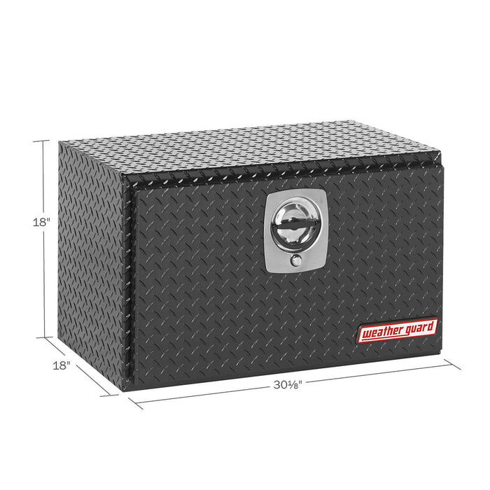 Weather Guard Aluminum 30" Compact Underbed Box, Gloss Black, 30.13" x 18" x 18", 5.4 CU FT - 631-5-02