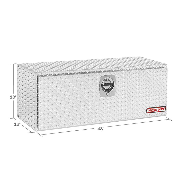 Weather Guard Aluminum 48" Compact Underbed Box, Clear, 48" x 18" x 18", 8.6 CU FT - 648-0-02