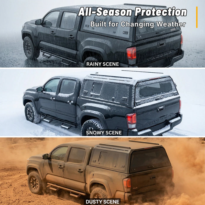OPENROAD Sliding Glass Side Truck Cap For 2024-2026 Toyota Tacoma 5'8" Bed - PP2PL330030