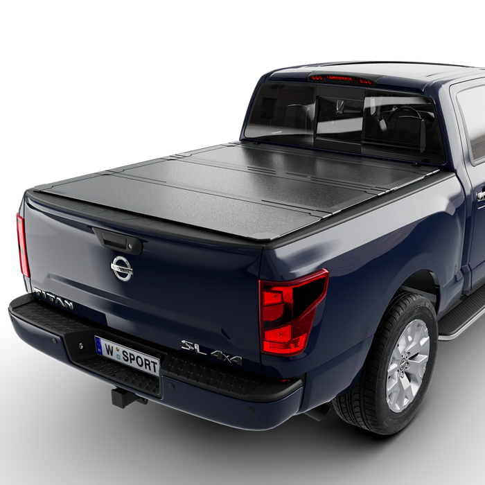 Worksport AL4 Flip-Up Hard Trifold Tonneau Cover For 2017-2024 Nissan Titan 5'7" Bed