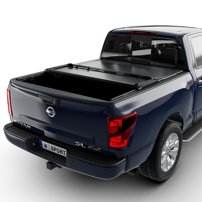 Worksport AL4 Flip-Up Hard Trifold Tonneau Cover For 2017-2024 Nissan Titan 5'7" Bed