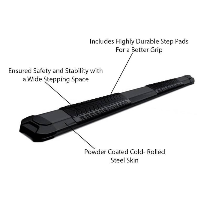 Black Horse Cutlass Running Boards For 2019-2026 RAM 1500 6'4" Bed
