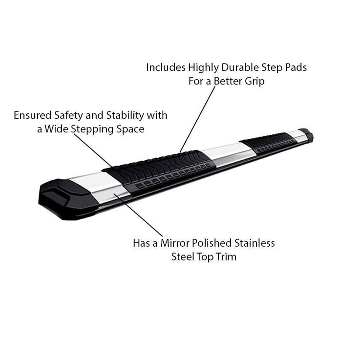 Black Horse Cutlass Running Boards For 2019-2026 RAM 1500 6'4" Bed