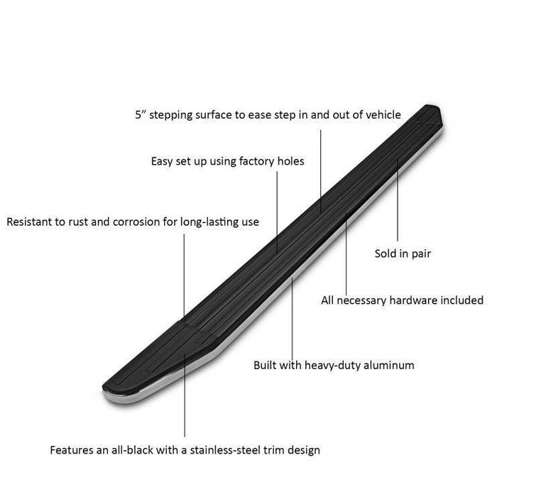 Black Horse Premium Running Boards For 2019-2026 RAM 1500 6'4" Bed - PR-R279