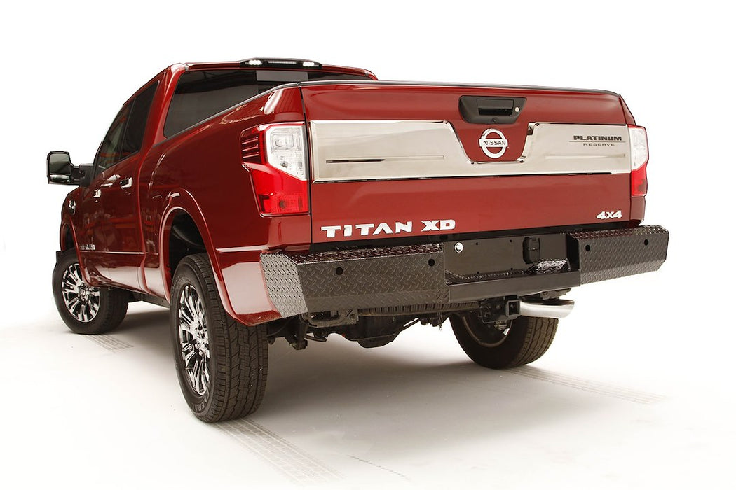 Fab Fours Black Steel Rear Bumpers For 17-24 Nissan Titan & 16-24 Titan XD - NT16-T3750-1