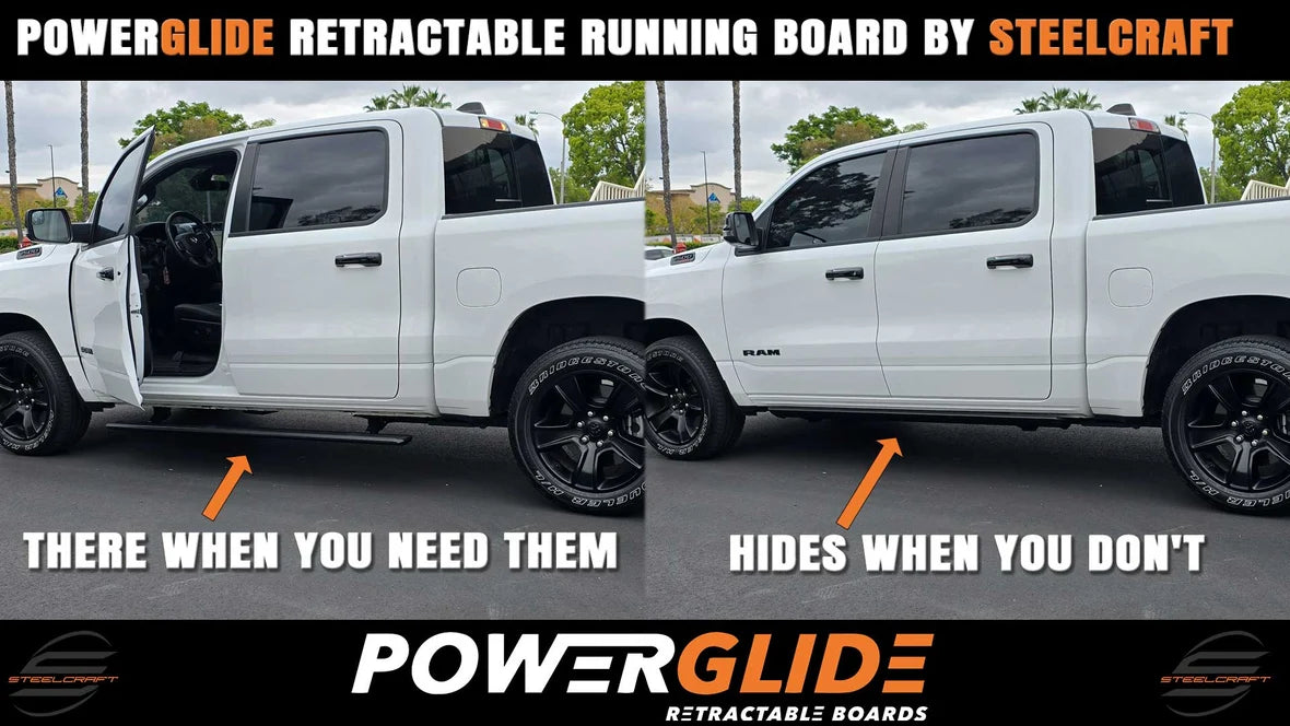 Steelcraft Power Glide Retractable Powersteps For 2013-2018 RAM 1500 & 19-24 1500 Classic