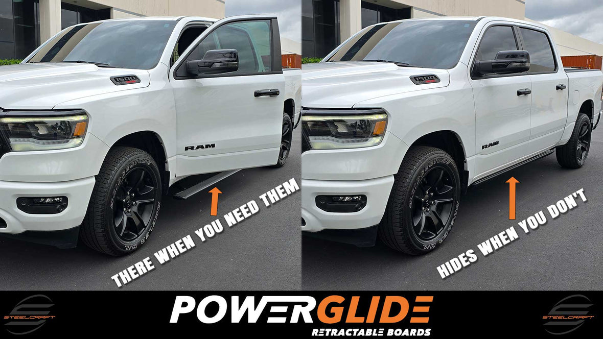 Steelcraft Power Glide Retractable Powersteps For 2013-2018 RAM 1500 & 19-24 1500 Classic