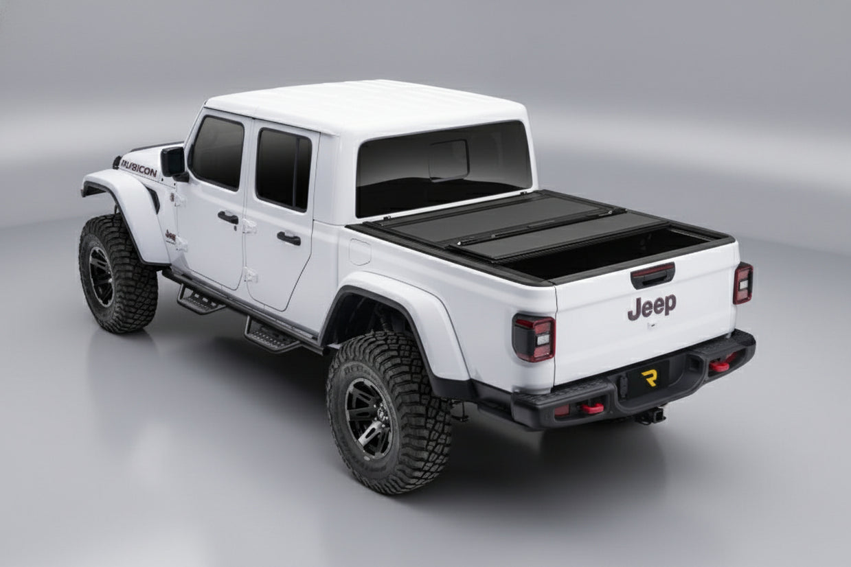 realtruck bak bakflip mx4 hard folding truck bed tonneau cover | 448701 | fits 2020-2025 jeep gladiator 5' bed (60.3")