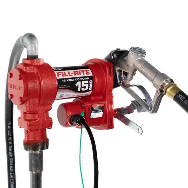 Fill-Rite FR1200 12V DC 15 GPM Fuel Transfer Pump with Nozzle - FR1210H