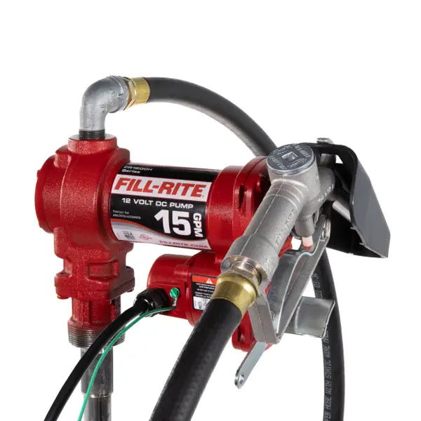 Fill-Rite FR1200 12V DC 15 GPM Fuel Transfer Pump with Nozzle - FR1210H
