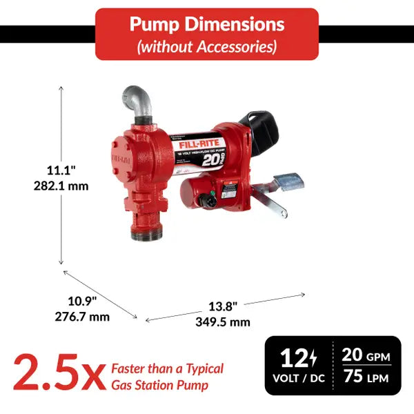 Fill-Rite FR4200 12V DC 20 GPM Fuel Transfer Pump - FR4204H