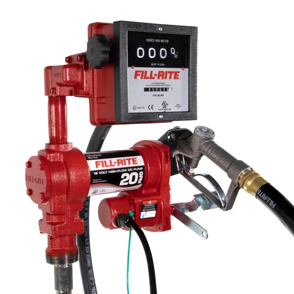 Fill-Rite FR4200 12V DC 20 GPM Fuel Transfer Pump with Meter & Nozzle - FR4211H
