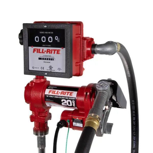 Fill-Rite FR4200 12V DC 20 GPM Fuel Transfer Pump with Meter & Nozzle - FR4211H