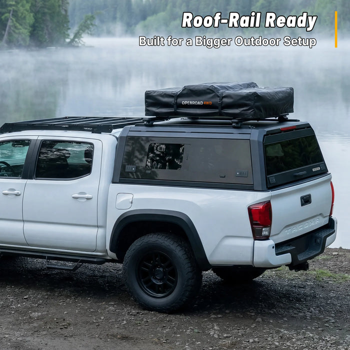 OPENROAD Sliding Glass Side Truck Cap For 2024-2026 Toyota Tacoma 5'8" Bed - PP2PL330030