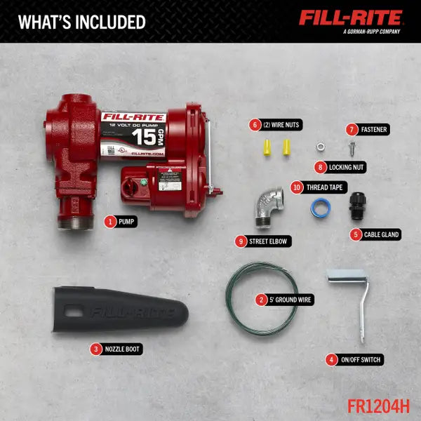 Fill-Rite FR1200 12V DC 15 GPM Fuel Transfer Pump - FR1204H