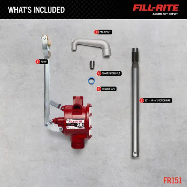 Fill-Rite Piston Hand-Operated Fuel Transfer Pump with Pail Spout - FR151