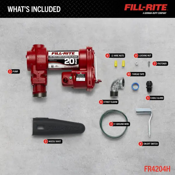 Fill-Rite FR4200 12V DC 20 GPM Fuel Transfer Pump - FR4204H
