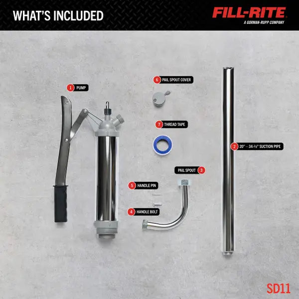 Fill-Rite Piston Hand-Operated Fuel Transfer Pump with Pail Spout - SD11