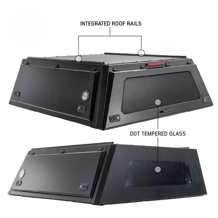 OVS Expedition Truck Caps - Full Wing Doors, Front and Rear Windows & 3rd Brake Light