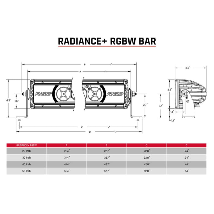 Rigid Industries Radiance+ 30 Inch RGBW Light Bar - 230053